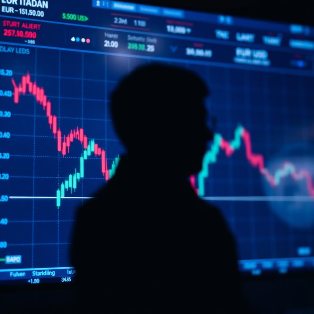 Digitale Anzeige mit mehreren Währungspaaren und Kursen