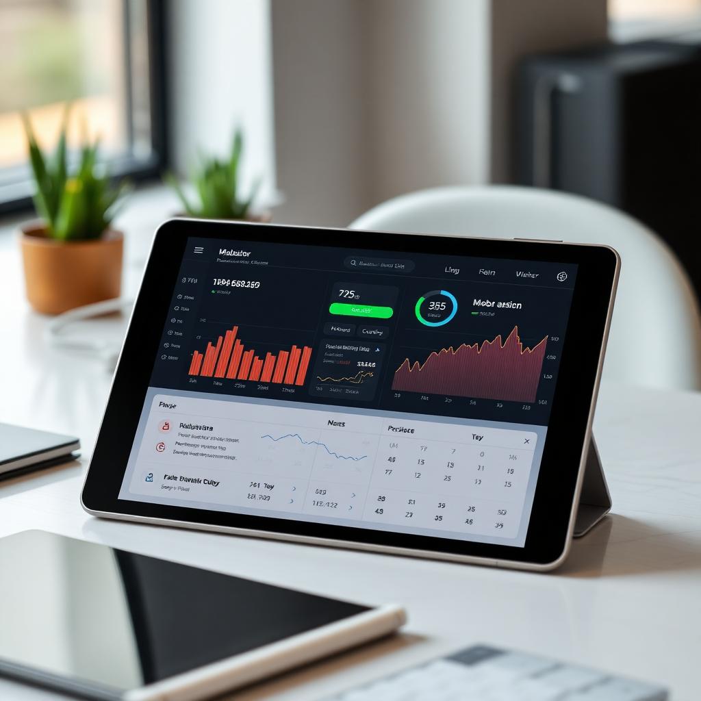 Digitales Anlagedashboard eines Robo-Advisors