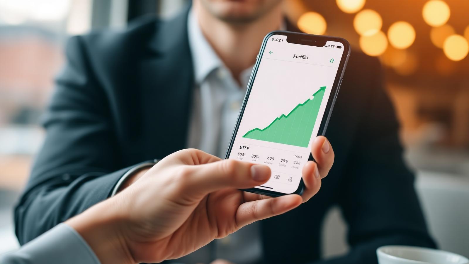 Anlegerin analysiert ETF-Zusammensetzung auf einem Tablet
